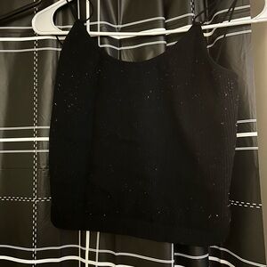 Black Ribbed Crop Top